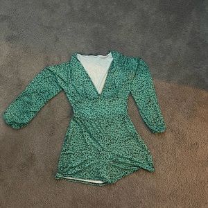 Green Polka Dotted Romper